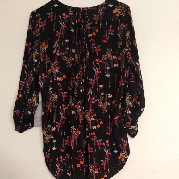 Daniel Rainn Black Floral  Blouse Large - Picture 4 of 6